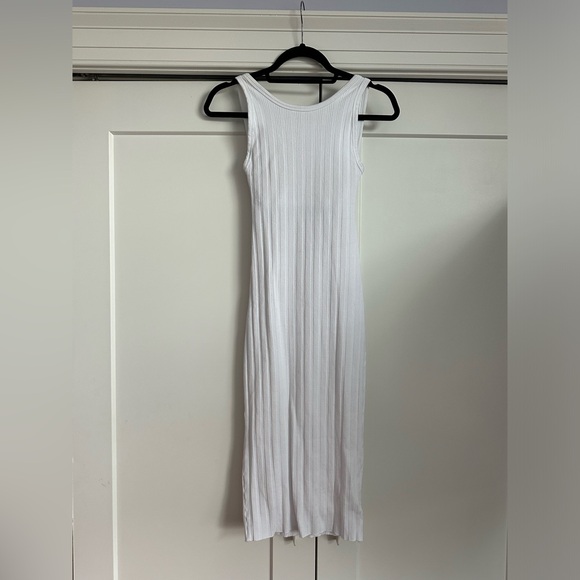 enza costa strappy jersey slip dress | Dresses | Enza Costa White Ribbed Stretch Cotton Sleeveless Midi Maxi dress